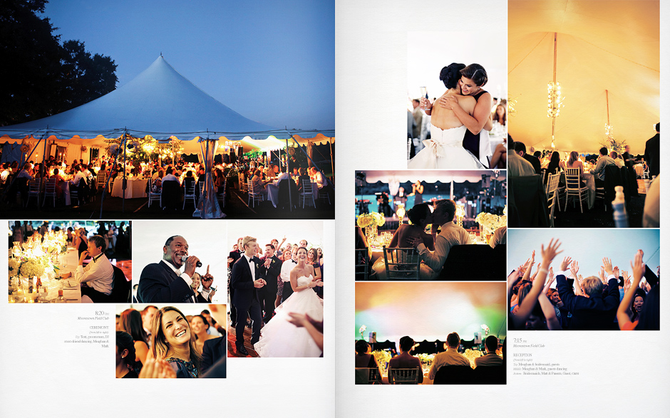 The tent looks beautiful and romantic in the evening light at this wedding reception a the Moorestown Field Club