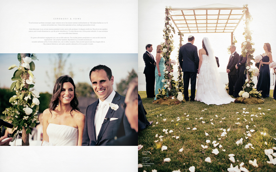 The wedding ceremony and vows at the Belle Mer Newport Rhode Island wedding, with bride and groom smiling on their sunny wedding day, standing under a flower covered chuppah