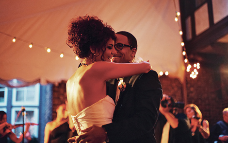 The bride and groom dance together at their wedding at Greenville Country Club in Delaware