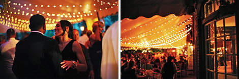 Guests enjoy and celebrate at the reception at Greenville Country Club