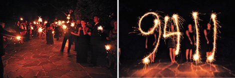 A sparkler send off is romantic