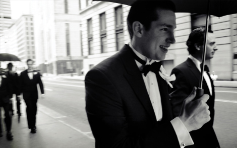 Rain doesn't keep this groom from smiling on his wedding day in Boston